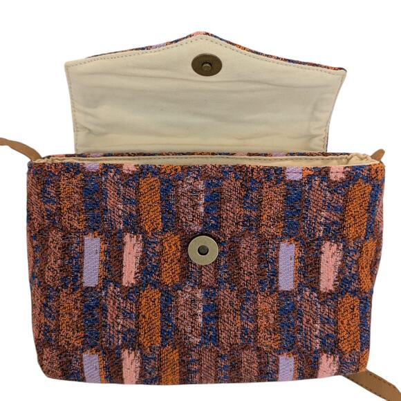 Universal Thread Maroon Orange Blue Pink Jacquard Envelope Crossbody Bag - Picture 5 of 14